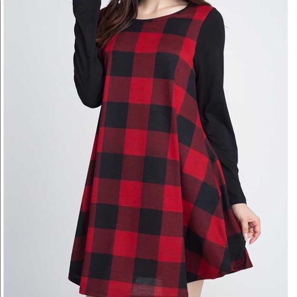 buffalo plaid swing dress